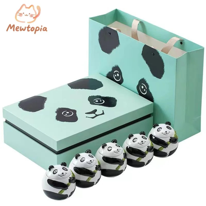 Panda Ceramic Cat and Dog Urn Pet Funeral Cremation Ashes Canister Memorial Box High Quality Small Animal Coffin