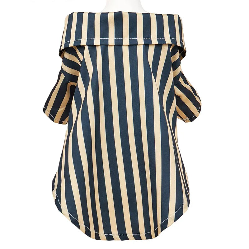 Cooling Summer Pet Clothes Vertical Stripe Shirts for Small Dogs Cats Schnauzer Chihuahua Yorkshire mascotas Clothing CatApparel