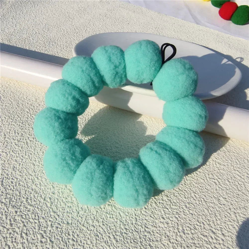 New Soft 3cm Plush Ball Handmade Pet Dog Collar Cartoon Solid Color Cat Necklace Decoration Poodle Samoyed Bichon Accessories