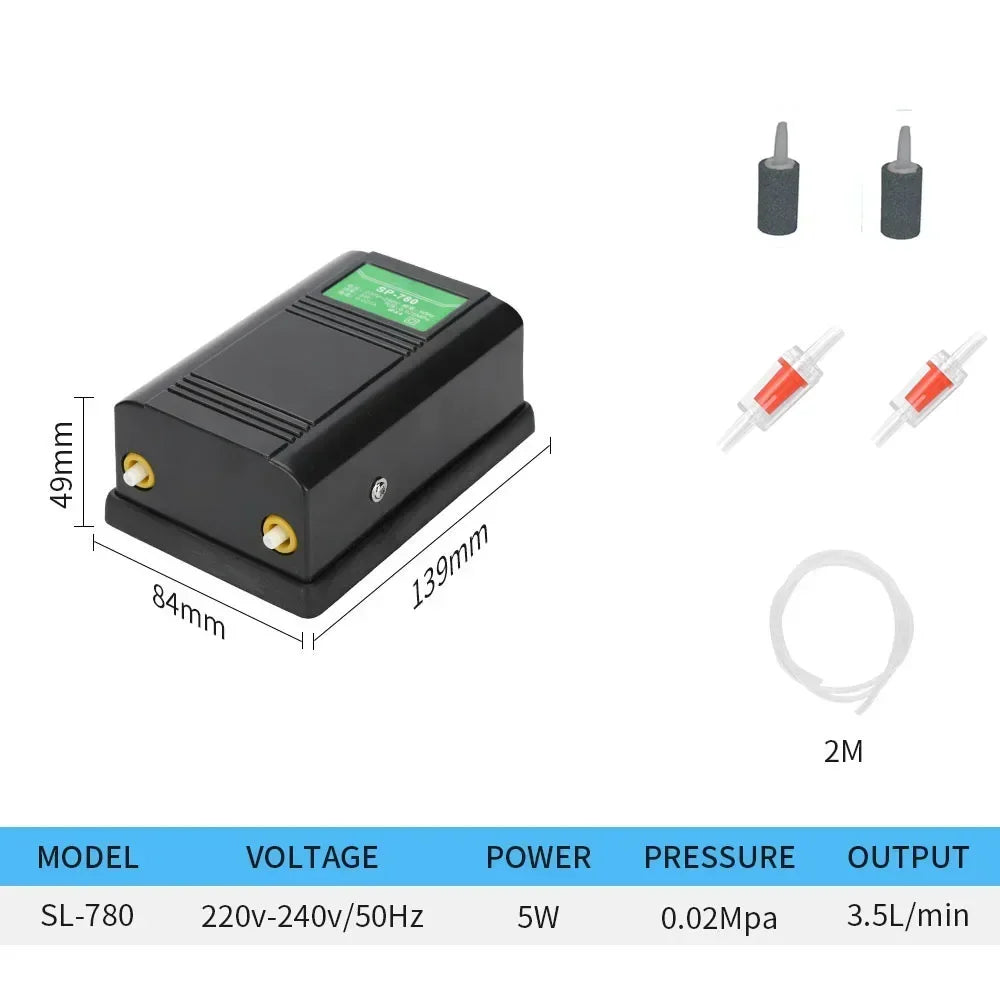 High Power Fish Tank Oxygen Air Pump Double Hole Aeration Pump Fish Tank Oxygen Pump Aquarium Accessories