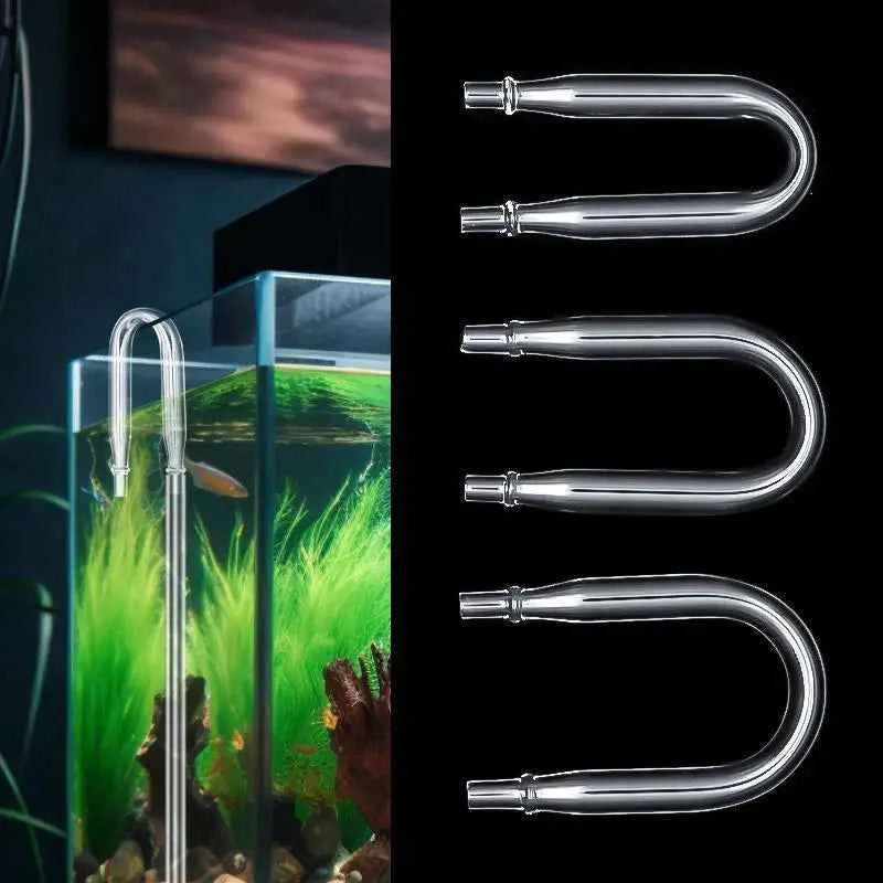 Aquarium Air Pipe Connector U Shaped Pipe Fish Tank Co2 Oxygen Tube Check Valve Glass Tube for Co2 Diffuser Air Pump Accessories