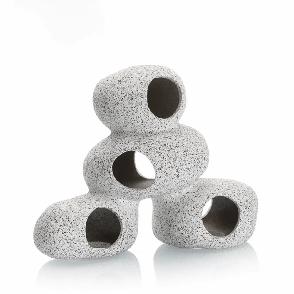 Purple Clay Aquarium Hideaway Rock Simulation Crafts Natural Touch Fish Tank Ornament Landscaping Decoration Aquarium Decoration