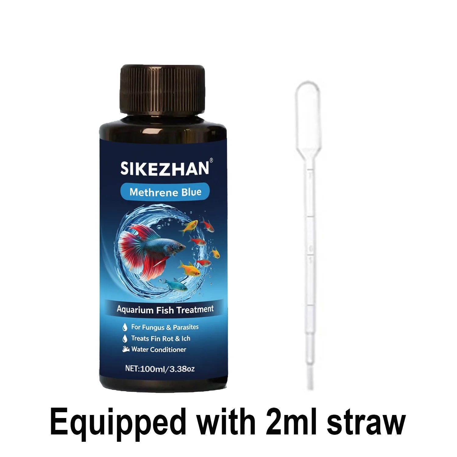 Methylene Blue Solution Aquarium Fish Treatment Medicine Anti Fungus Bacteria Parasite Cure Tropical Freshwater Marine Fish Tank