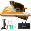 Inflatable Dog Water Ramp, Non-Slip Pet Pool Ladder with EVA Deck, Floating Dog Stairs with Pump, Repair Kit & Carry Bag, for Pool, Lake, Boat & Dock, 3 Colors Available
