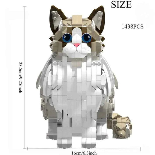1438-Piece Jumbo Cat Building Set   Creative Animal Model Kit for Teens & Adults, Premium Collector's Gift with Color Box