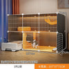 Large Cat Cages with Bed & Litter Box Indoor Multi-Level Cat House Spacious 3-in-1 Pet Villa Roomy Playpen with Resting Area - Play Paws Toys