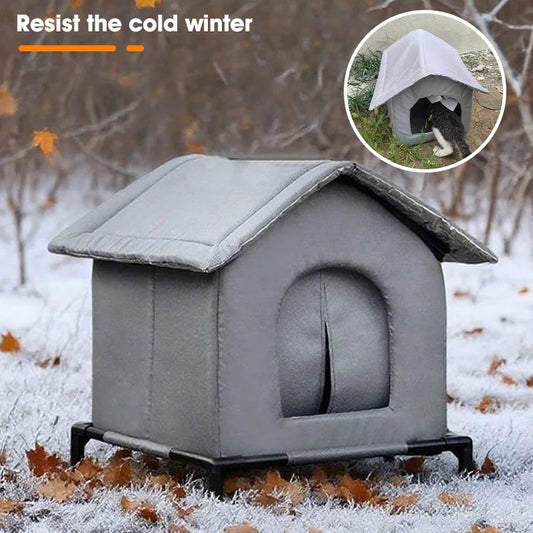 NewestStray Cat dog House Waterproof Outdoor Winter Warm Pet Cave Sleeping Beds Home Foldable Washable for Small Supplies - Play Paws Toys
