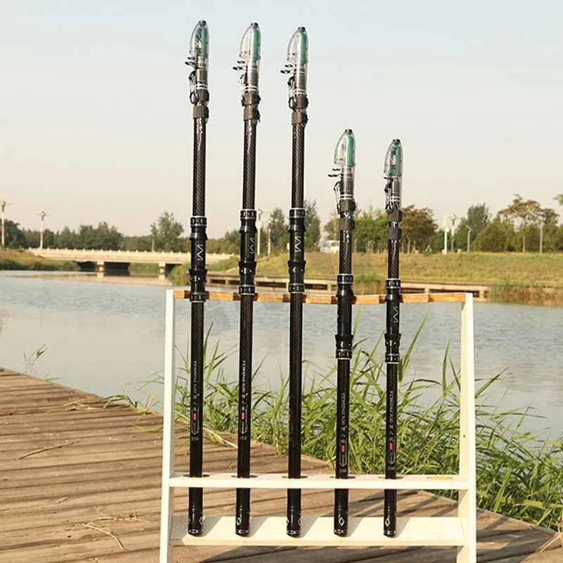 3.0M-4.5M Telescopic Fishing Rod Carbon Portable Spinning Fishing Pole for Boat Saltwater Freshwater Surfcasting Baitcasting Rod
