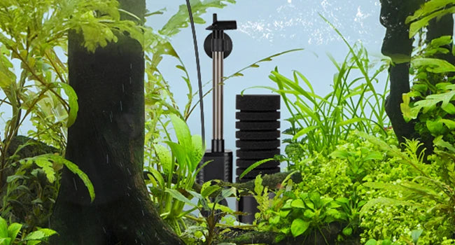 USB Small Aquarium Filter, Single Sponge Filter, with Suction Cup or Adjustable Hanging Clip, Dual Purpose Fish Bowl Tank Filter