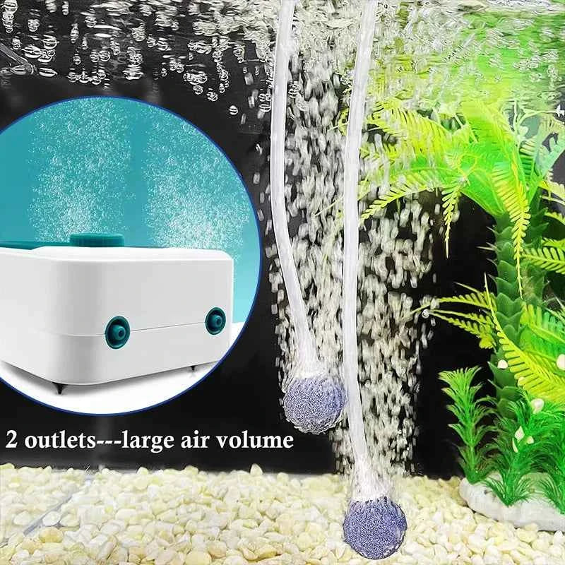 Aquarium Oxygen Air Pump Fish Tank Adjustable Air Volume High Power Oxygenator Air Compressor Aerator 220v