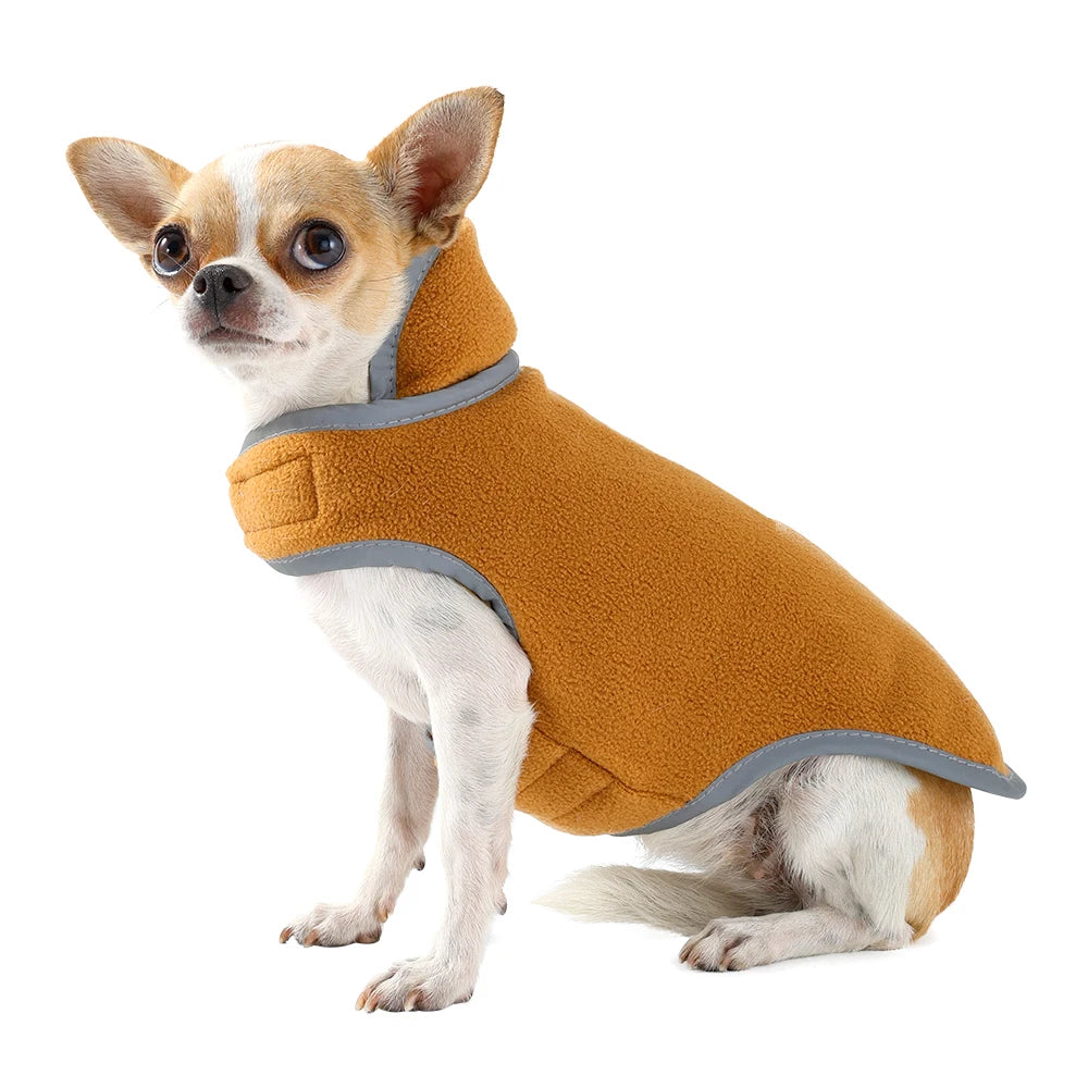 Reversible Dog Coat For Winter Fleece Warm Puppy Jacket With Leash Hole Waterproof Pets Jacket For Small Medium Dogs Chihuahua