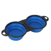 2 in 1 Collapsible Dog Travel Bowl Double Bowls Folding Food Water Bowl Portable Hangable Dog Feeder for Outdoor Dog Product