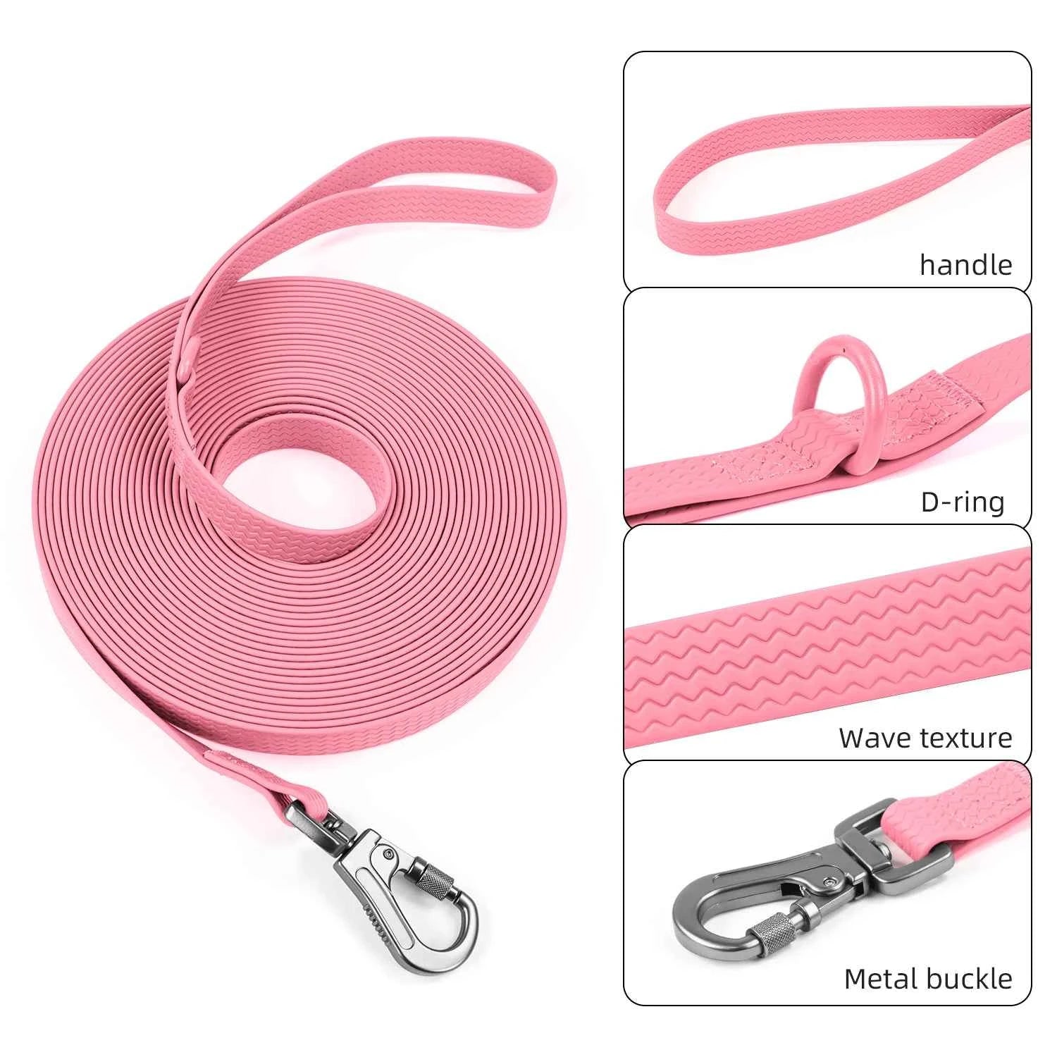 1.8M 3M 5M 10M  PVC Dog Leash large dog Medium non-slip Waterproof and easy to clean running dog training Leash long strong