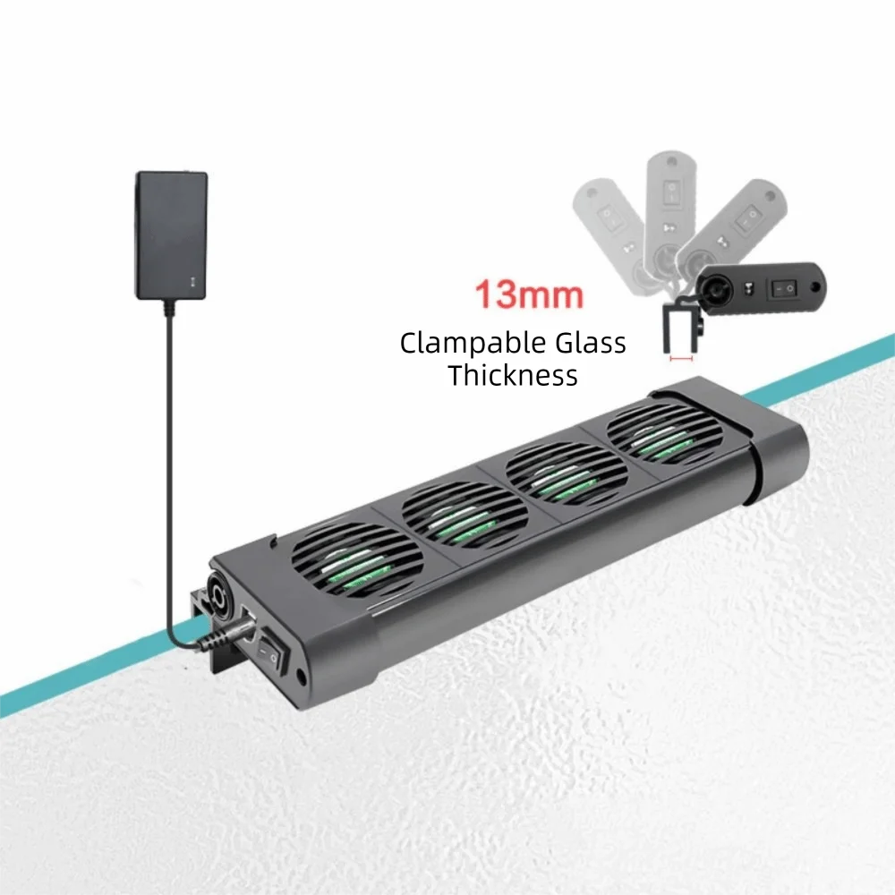 2/3/4/5/6 Head Aquarium Cooling Fans 135° Rotation Silent Fish Tank Cooler US Plug Temperature Control System Chiller Control