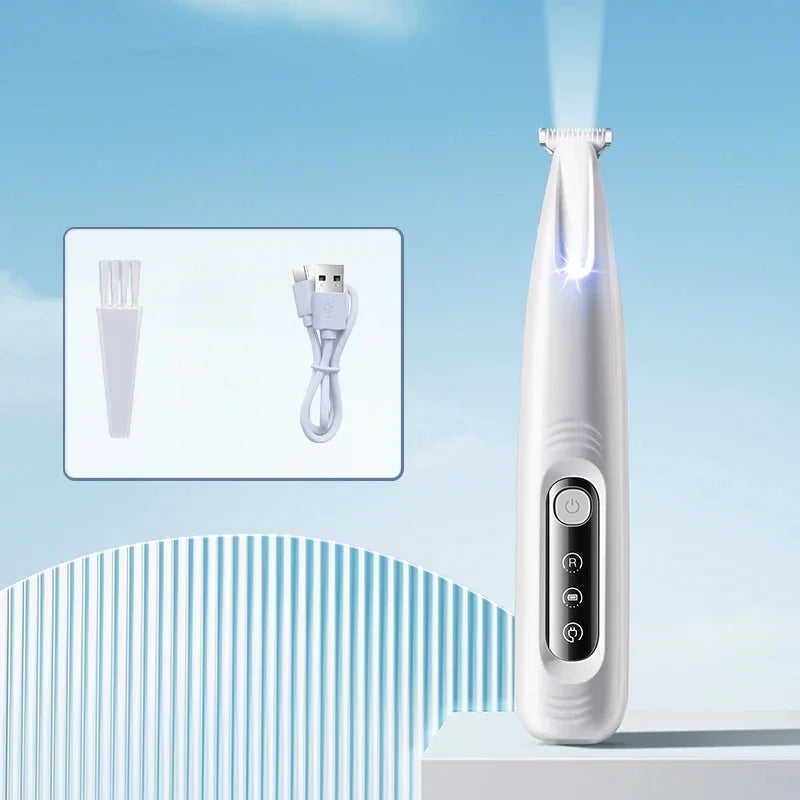 Type C Dog Paw Trimmer with LED Light Waterproof Pet Hair Trimmer with LED Display Dog Clippers for Grooming 18mm Widen Blade
