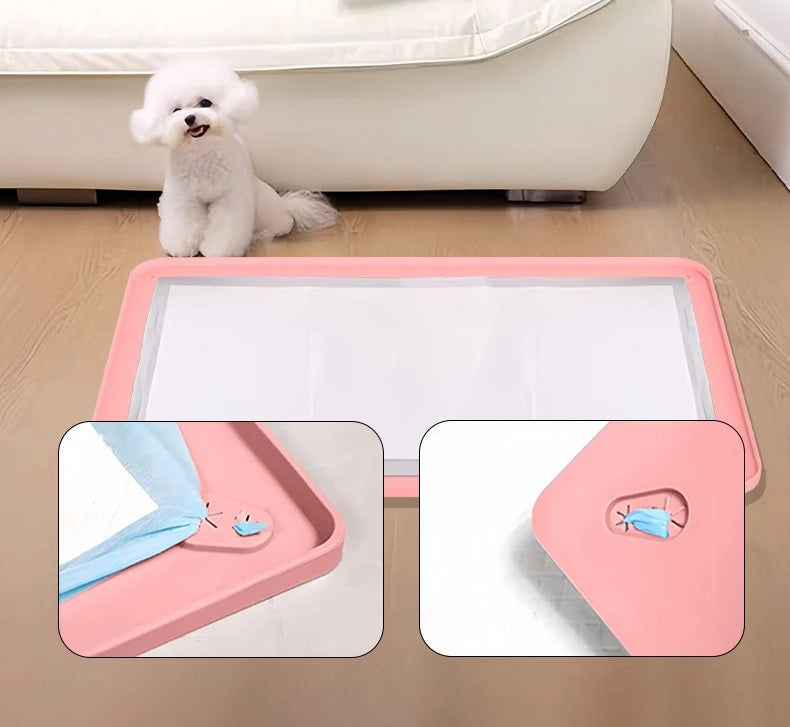 Dog Pad Holder Tray Silicon Wee Pad for Training, No Spill Pee Pad for Dogs - Easy to Clean and Store Perfect for Dog Potty Tray