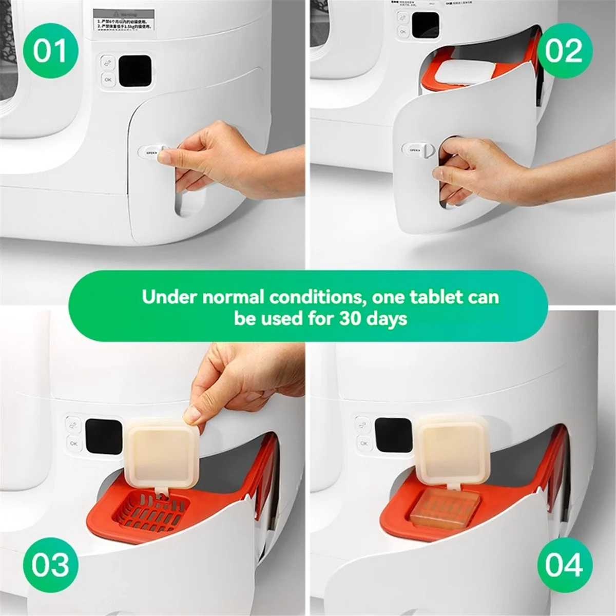 Retail! N50 Odor Eliminator for PuraMax Self-Cleaning Cat Litter Box Cat Toilet Odor Control Deodorant Cubes 6PCS