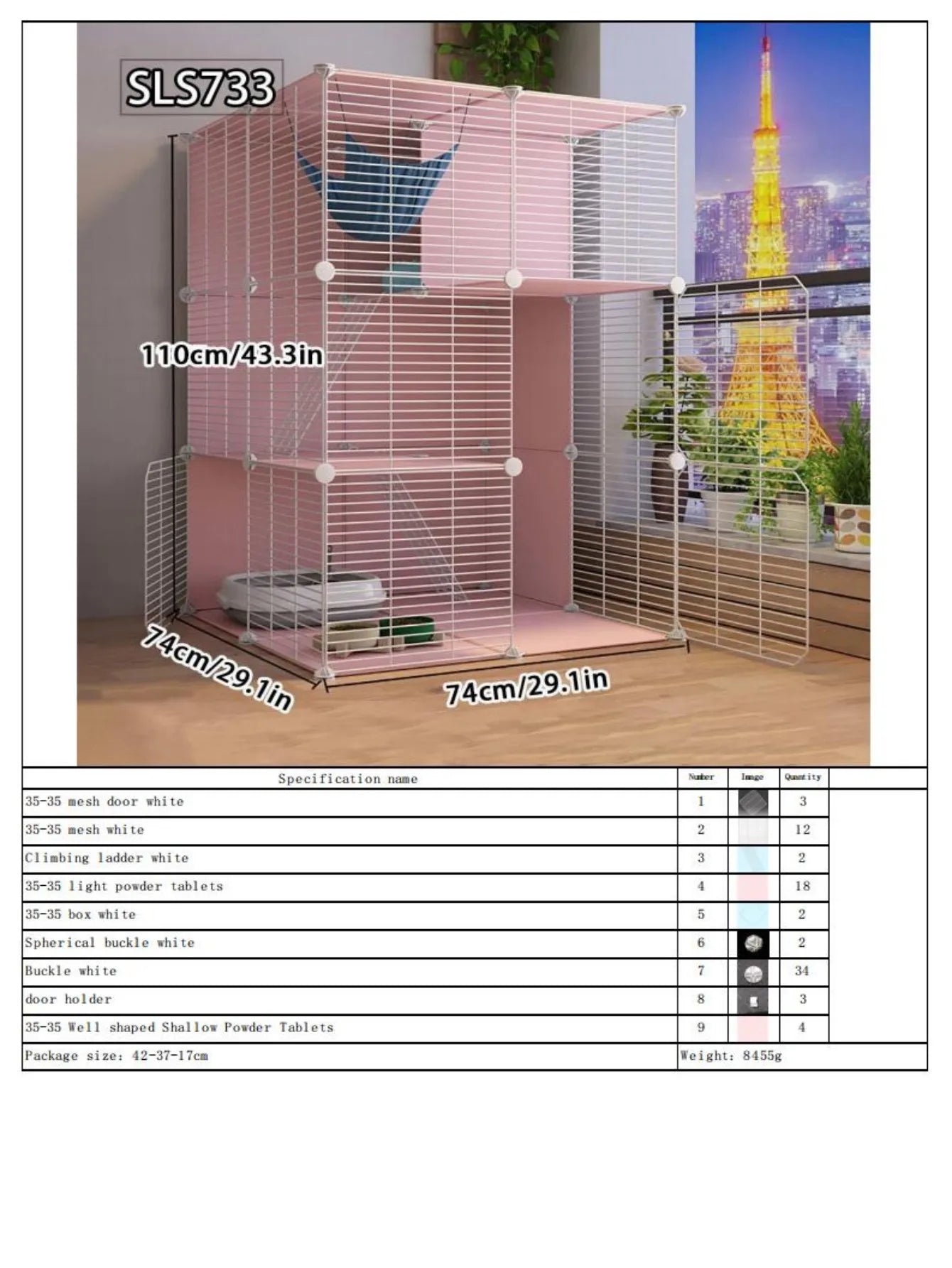 Cat Cage for Home Use, Indoor Free Space Cat House, Cat Shelter, Cat Nest, Pet Cage, Three-Story Small Cat Villa - Play Paws Toys