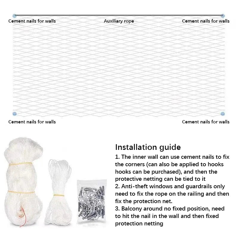 New Pet Protective Cover Cat Dog Net Plastic Nylon Steel Wire Grid Garden Balcony Safety Fall Prevention Netting Pet Products - Play Paws Toys