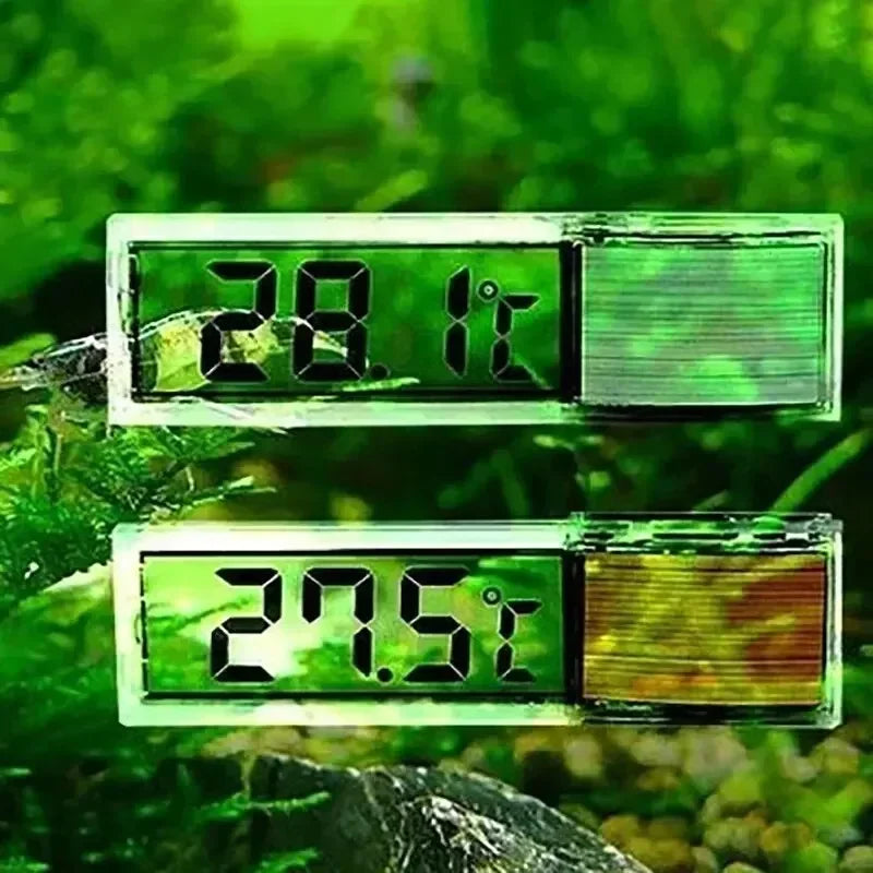 Aquarium Digital Wireless Thermometer Transparent LCD Display Temperature Gauge External Stick-on Electronic Water Thermometer