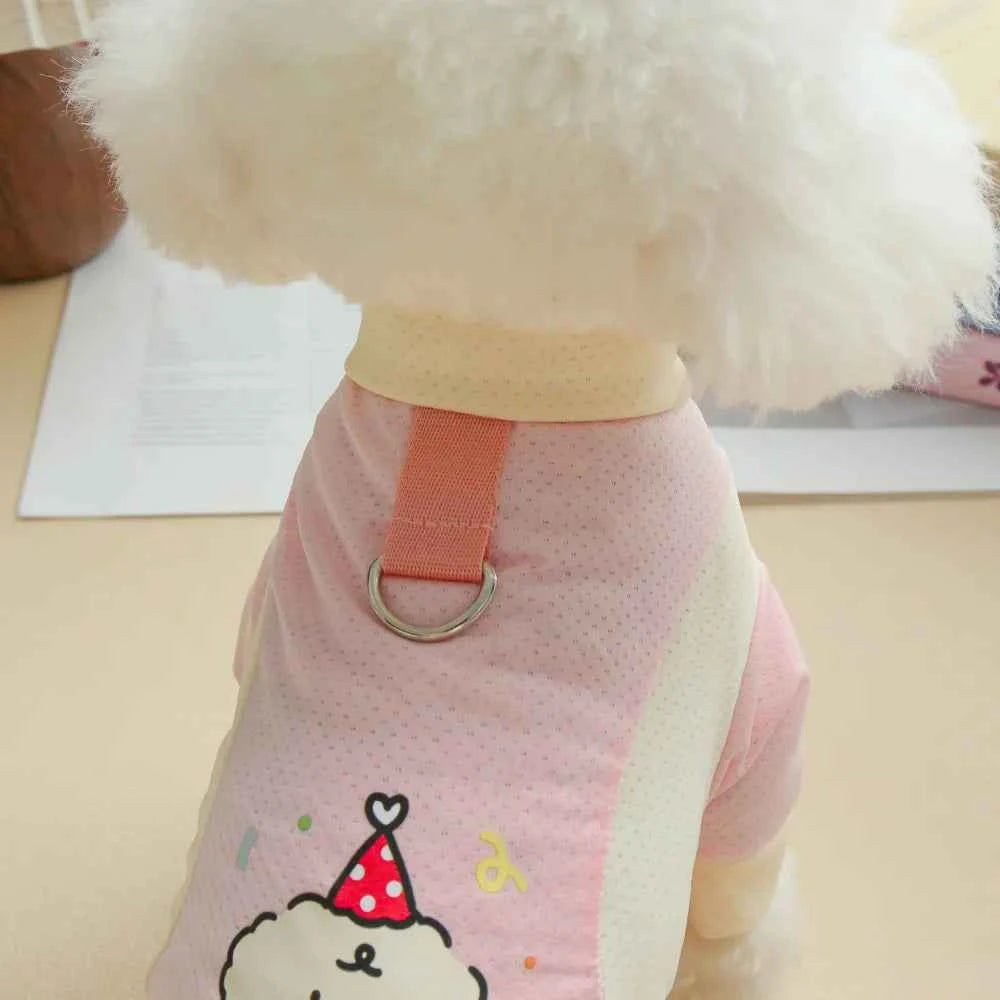 Pet Cool Breathable Cool Clothes Cat and Dog Ice Silk Cooling Four Leg Clothes Strap Traction Rope Buckle Outdoor Dog Clothes