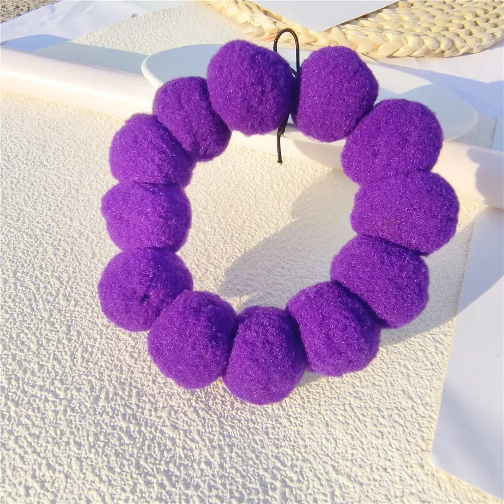 New Soft 3cm Plush Ball Handmade Pet Dog Collar Cartoon Solid Color Cat Necklace Decoration Poodle Samoyed Bichon Accessories