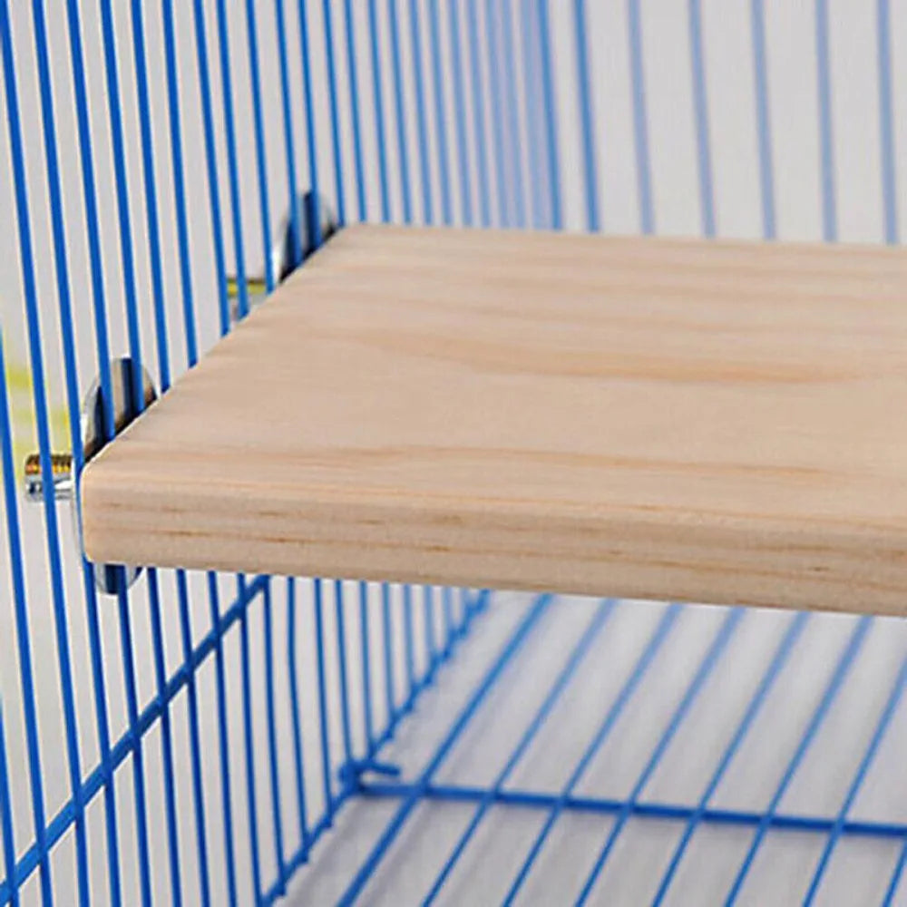Wood Square Stand Platform Cage Board Hamster Chinchilla Pet Springboard Hamster Branch Perches for Bird Cage Toys