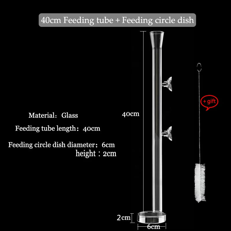Glass Aquarium Feeder Tube Dish Transparent Fish Tank Shrimp Snail Food Feeder Bowl Aquarium Feeding Accessories Shrimp Feeding