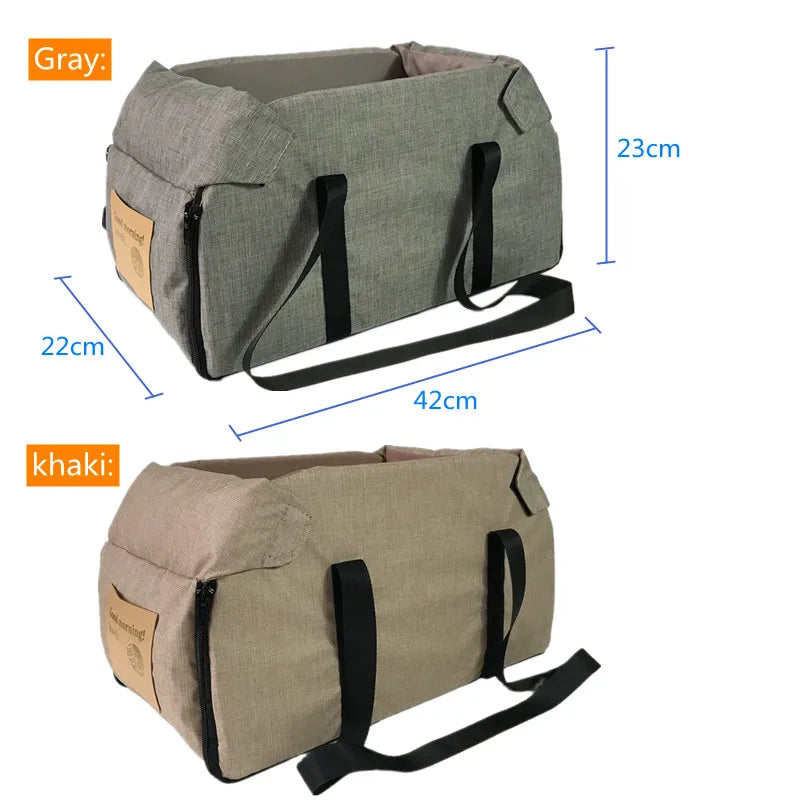 Portable Car Safety Pet Seat For medium/Small Dogs Cat Travel Central Control Cat DogBed Transport Dog Carrier Protector DogBags - Play Paws Toys