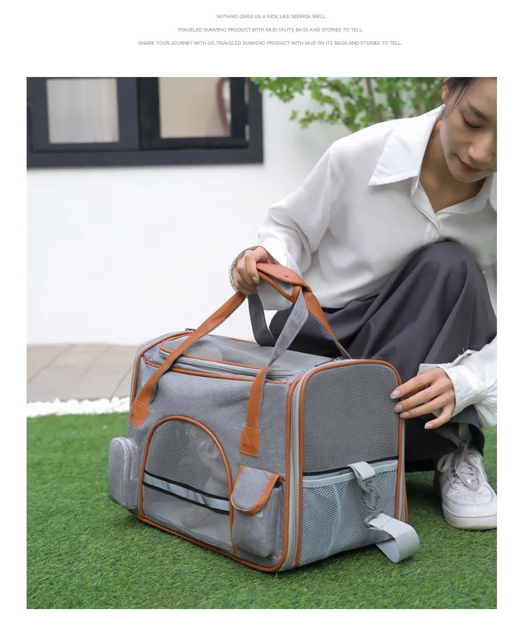 Dog Pet Carrier Bag Anti-Collapse Design Multiple Storage Pockets Cat Travel Handbag for Medium Cats, Puppy, Rabbits and Other S - Play Paws Toys