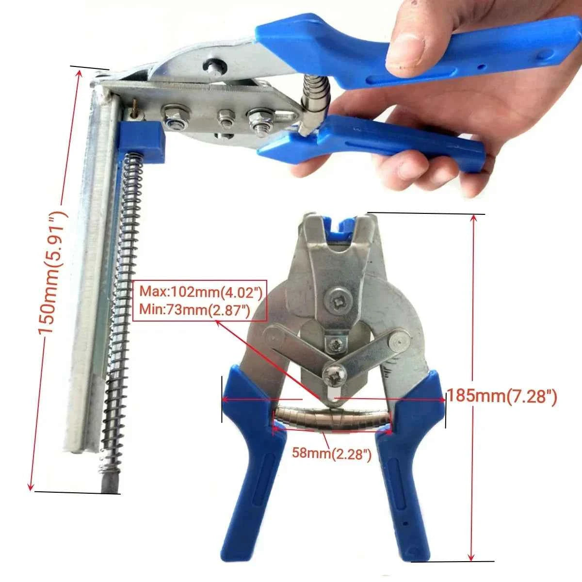 Hog Ring Pliers Kit with 600pcs Type M Clips, for  Repair Fencing Animal Cages Kit Clamp Upholstery & Wire Railing Hand Tools