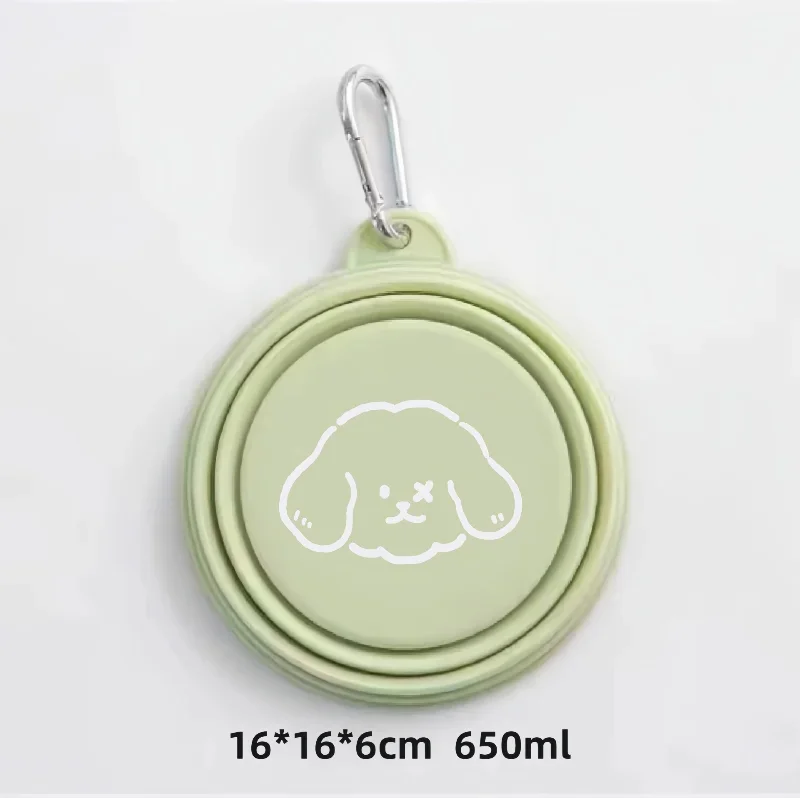 Dog Pet Folding Silicone Bowls 350ml/650ml Outdoor Travel Foldable Portable Cat Food Water Container Feeding Tray Bowls