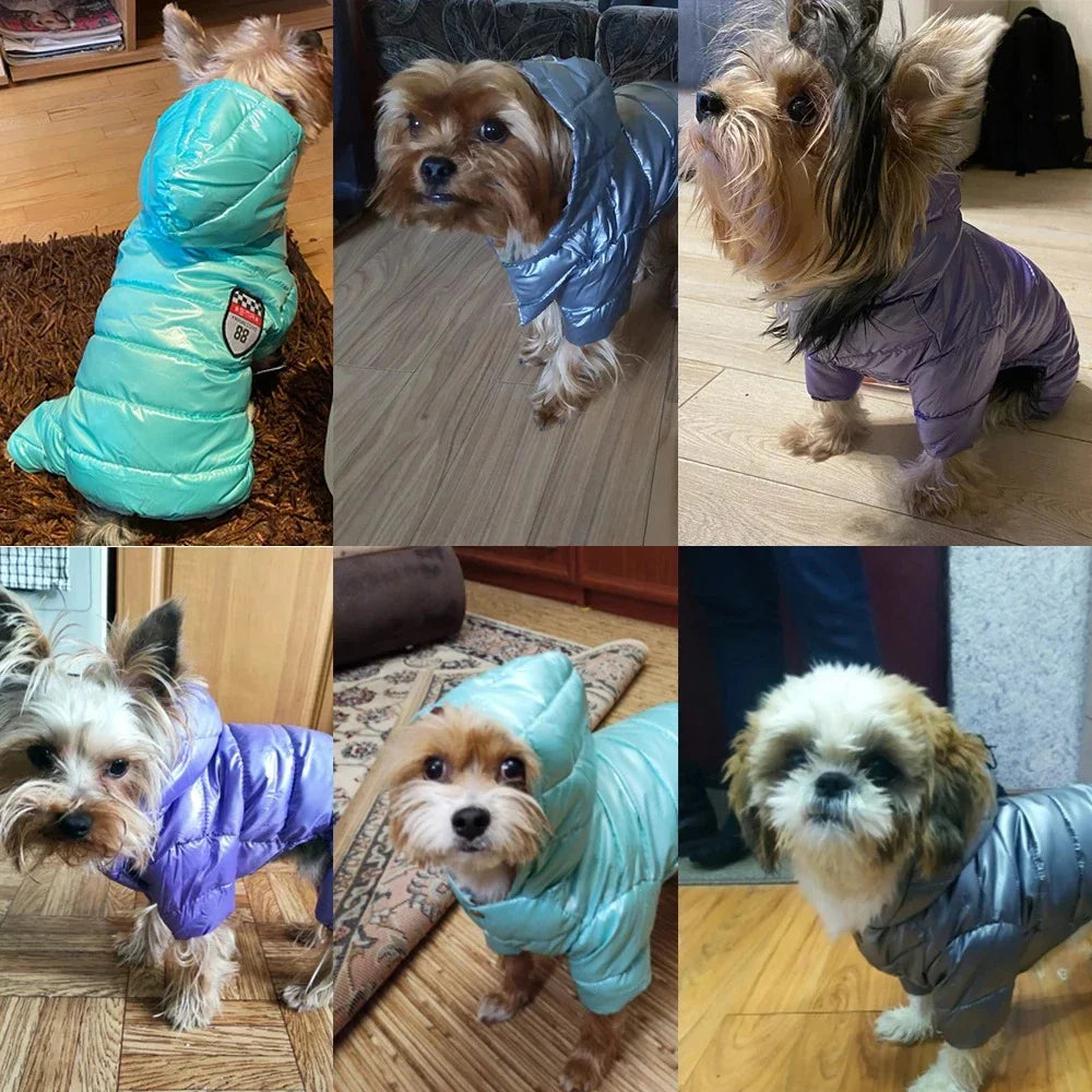Waterproof Dog Jumpsuit For Small Medium Dogs Winter Warm Pet Jacket Windproof Puppy Hooded Coat Chihuahua Bulldog Pug Outfits