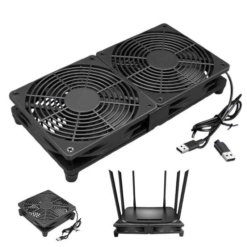 120mm 240mm Fan Router Cooling Fan DIY PC Cooler TV Box Wireless Silent Quiet DC 5V USB Power 12CM W/Screws Protective Net