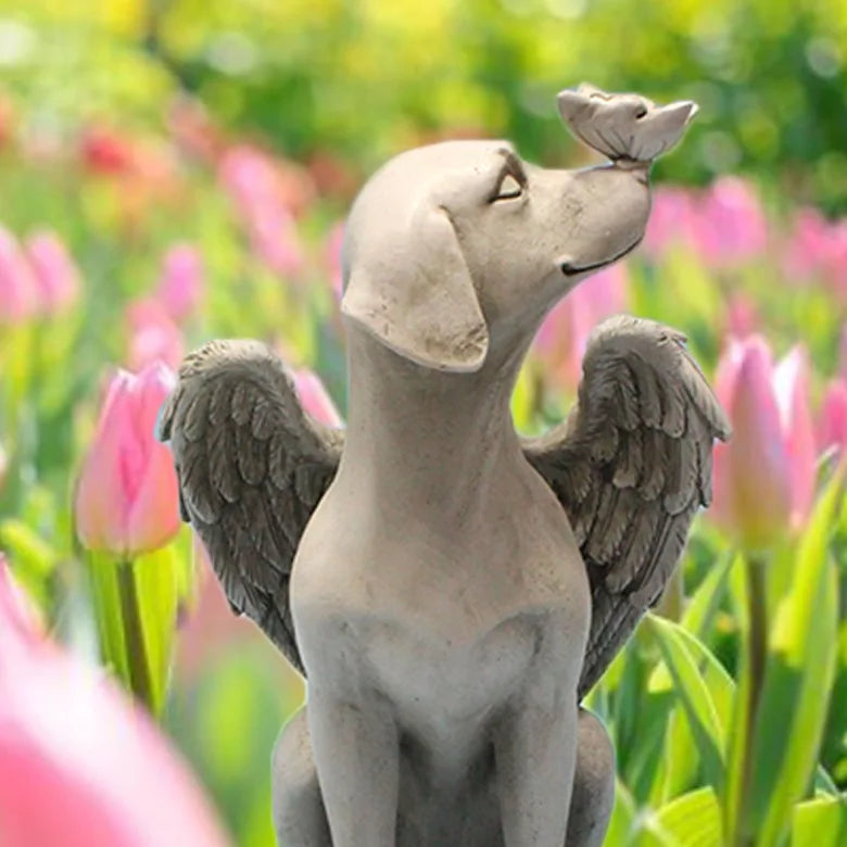 Wholesale Resin Pet Memorial Angel Cat Dog Stone Style Grave Marker Factory Direct