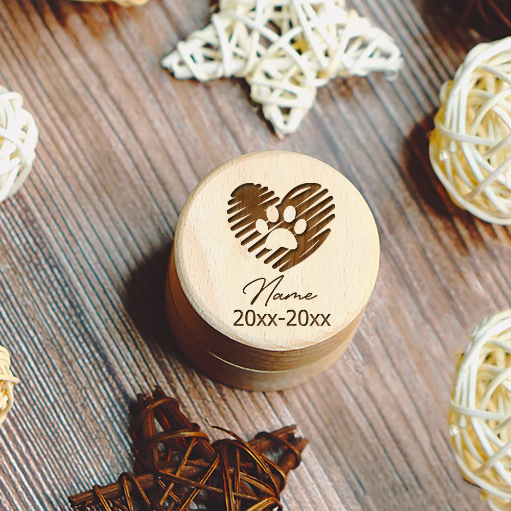 Paw Printing Pet Memorial Box Custom Name Personalized Wooden Cat Dog Tooth Hair Storage Boxes Pet Supplies Commemorative Gifts