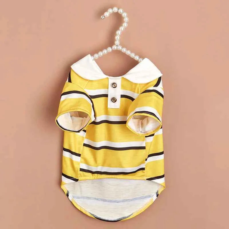 New summer puppy striped short sleeves Dog Vest Trendy POLO Shirt for Yorkshire Pomeranian Cat Pullovers mascotas ClothingTshirt