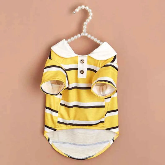 New summer puppy striped short sleeves Dog Vest Trendy POLO Shirt for Yorkshire Pomeranian Cat Pullovers mascotas ClothingTshirt