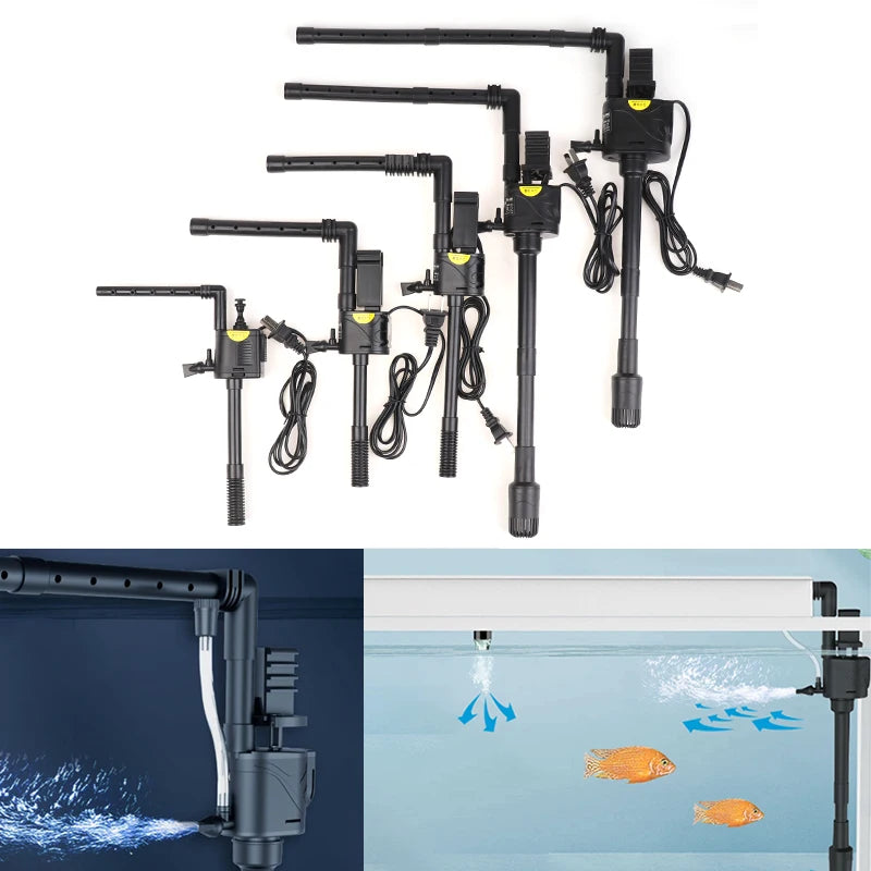 [Ali-YY30] 1 Set Fish Tank Oxygen Pump Quiet Filter 3-In-1 Fish Farming Oxygen Pump Small Upper Filtration Circulation Device