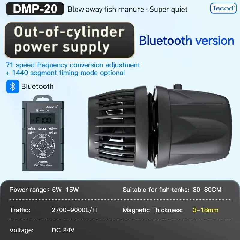 Jebao Jecod New Smart Bluetooth App Control Cordless Freshwater Saltwater Fish Tank DMP-10/20/30/40 Aquarium Wavemaker Pump