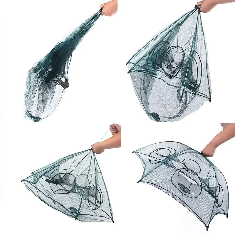 Upgrade Your Fishing Game with this Portable Foldable Hexagonal Fishing Net - Perfect for Catching Shrimp and More!