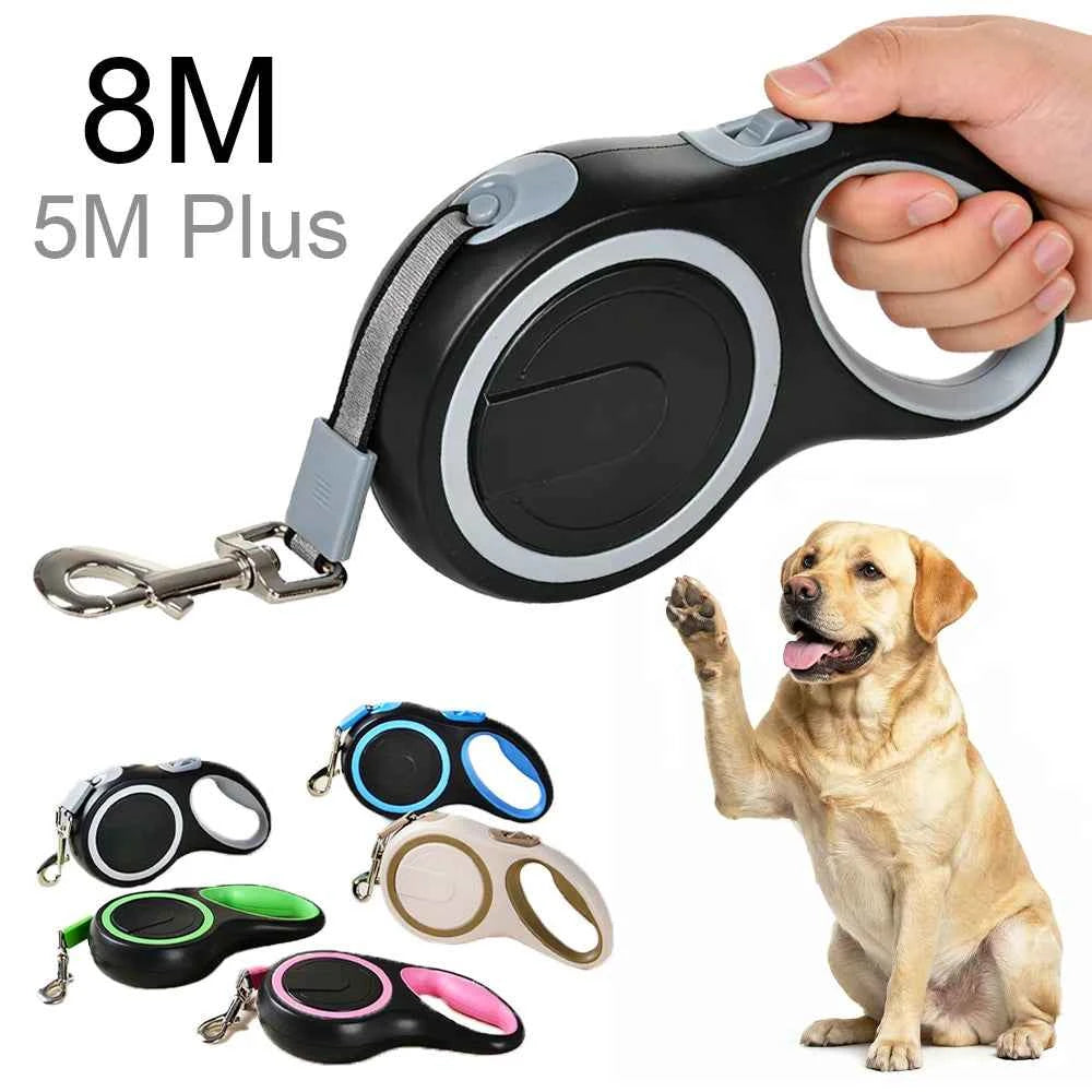 8/5m Dog Leash Strong Nylon Pets Traction Rope Extending Automatic Retractable 50kg Big Dogs Lead Walking Labrador Accessories
