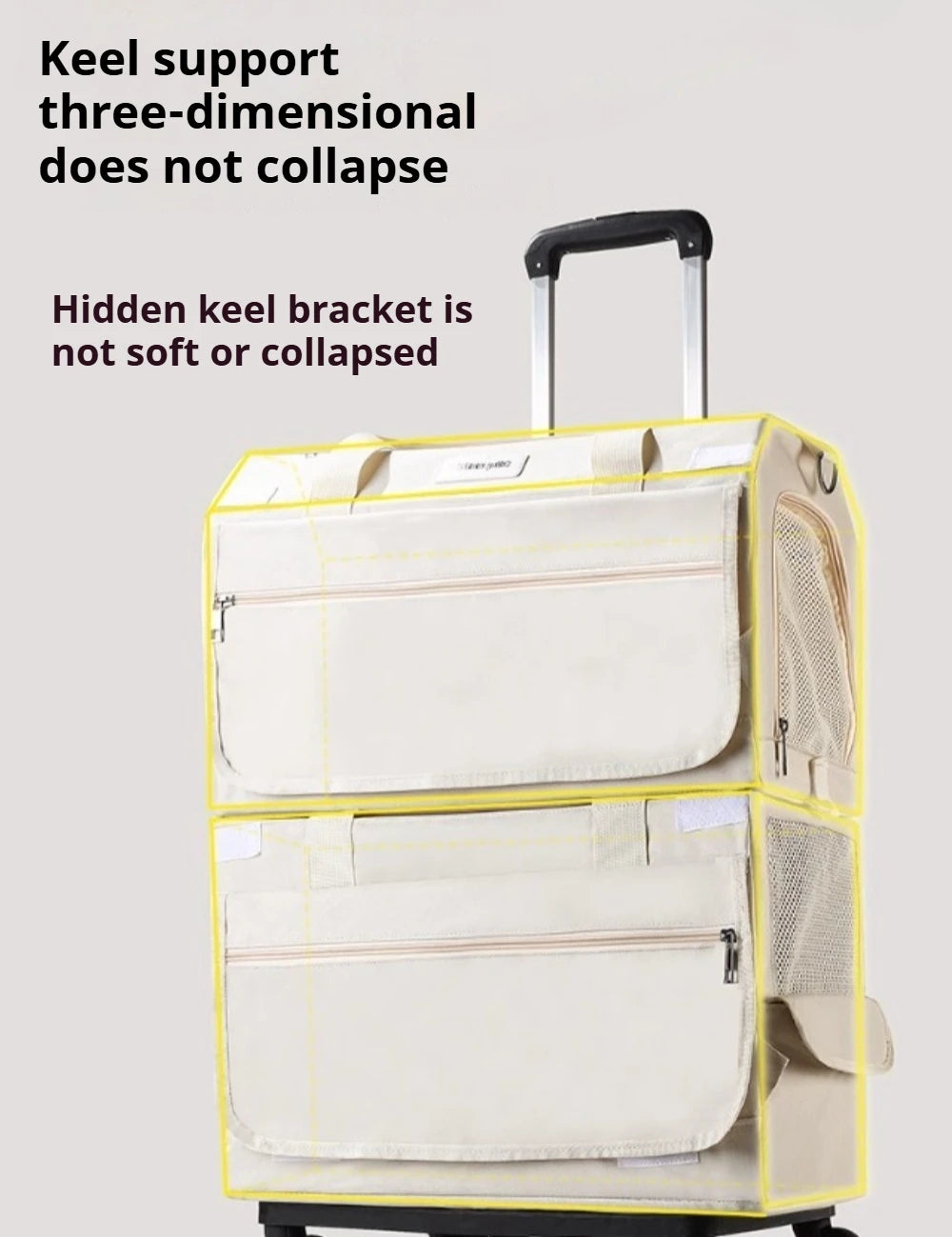 Double Layer Breathable Pet Carrier with Wheels Foldable Outdoor Travel Cat Trolley Case for Two Cats Portable Pet Trolley bag - Play Paws Toys