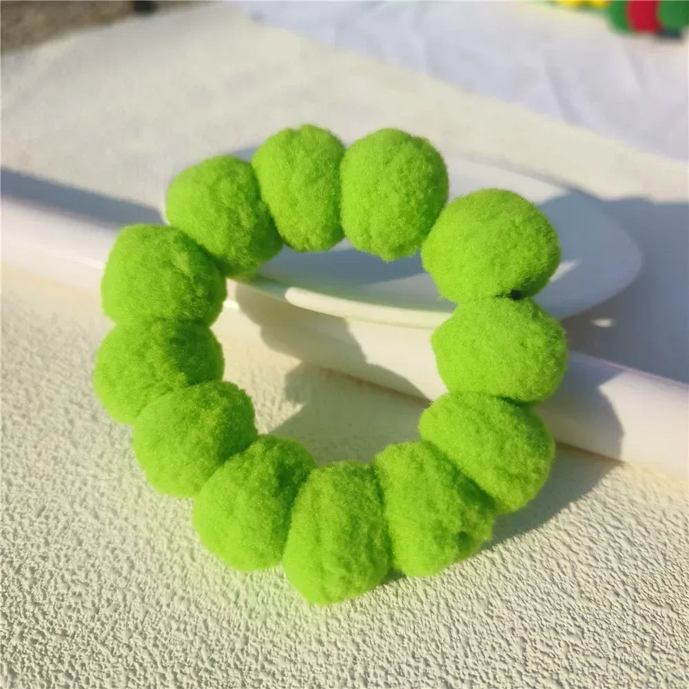 New Soft 3cm Plush Ball Handmade Pet Dog Collar Cartoon Solid Color Cat Necklace Decoration Poodle Samoyed Bichon Accessories