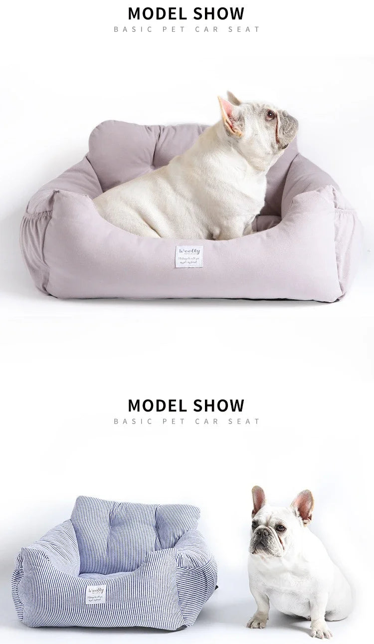 Pet Dog Portable Car Seat Central Control Nonslip Dog Carriers Safe Car Armrest Box Booster Kennel Bed for Small Dog Cat Travel
