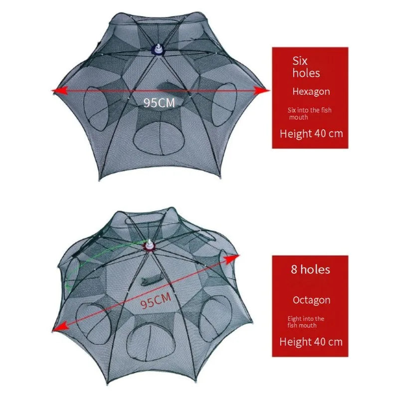 Automatic Multi-specification Fishing Net Umbrella Round Thickened Skeleton Folding Fishing Net Fishing Gear Fishing Accessories