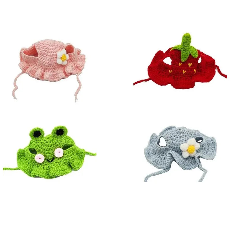 Cat Hats for Pets Handmade Cat Hat Elastic Woven Cap Pet Party Role Playing Headwear Party Photography Props Decoration Cat Acce - Play Paws Toys