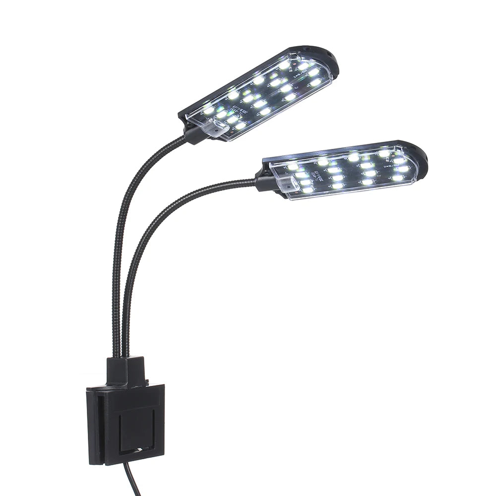 AC220V 10W 32 LED Dual-end Aquarium Light Fish Jar Lamp Flexible Bendable Illumination Angle White Portable