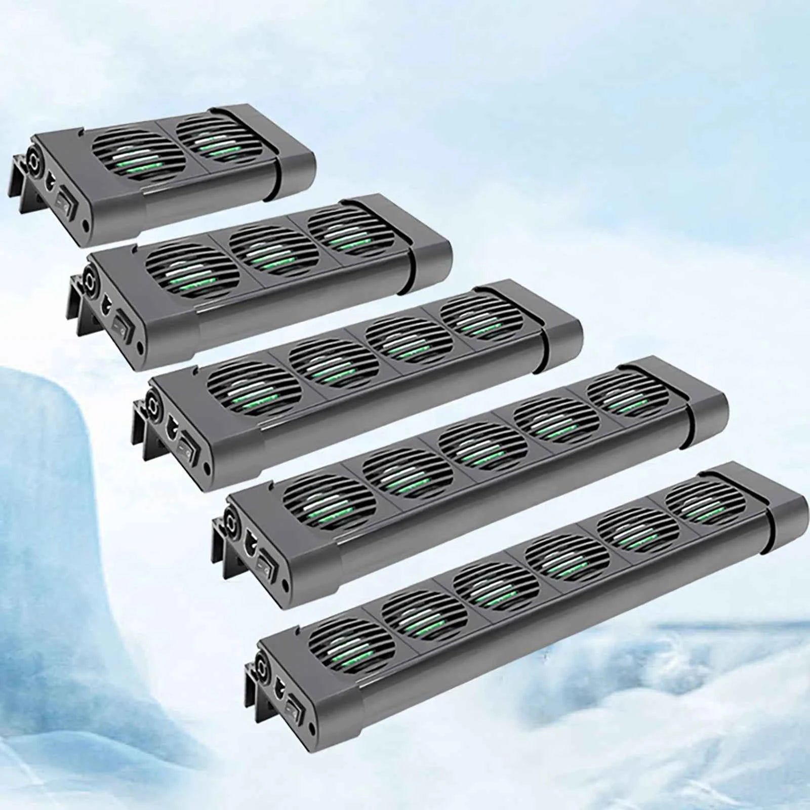 Aquarium Fish Tank Cooling Fan 220V 135°Rotation Automatic Temperature Control Heat Dissipation Cooling Fan 2/3/4/5/6 Head