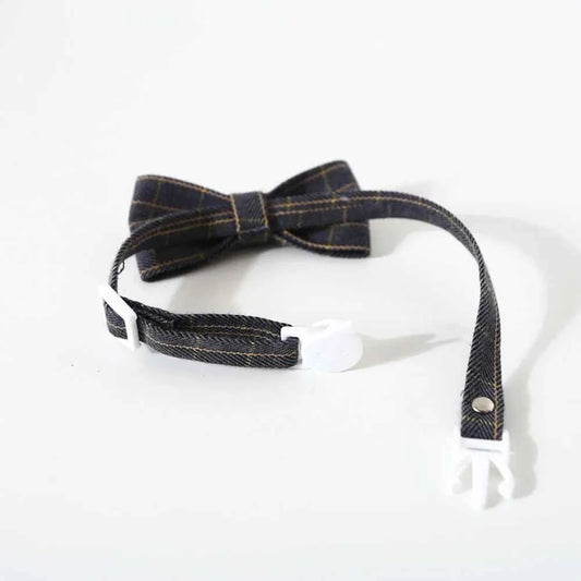 Pet Accessories for Dogs Cats Bowtie British Style Puppy Plaid Tie Breakaway Bowknot Collar for Small Dog Cat Gentleman Costume